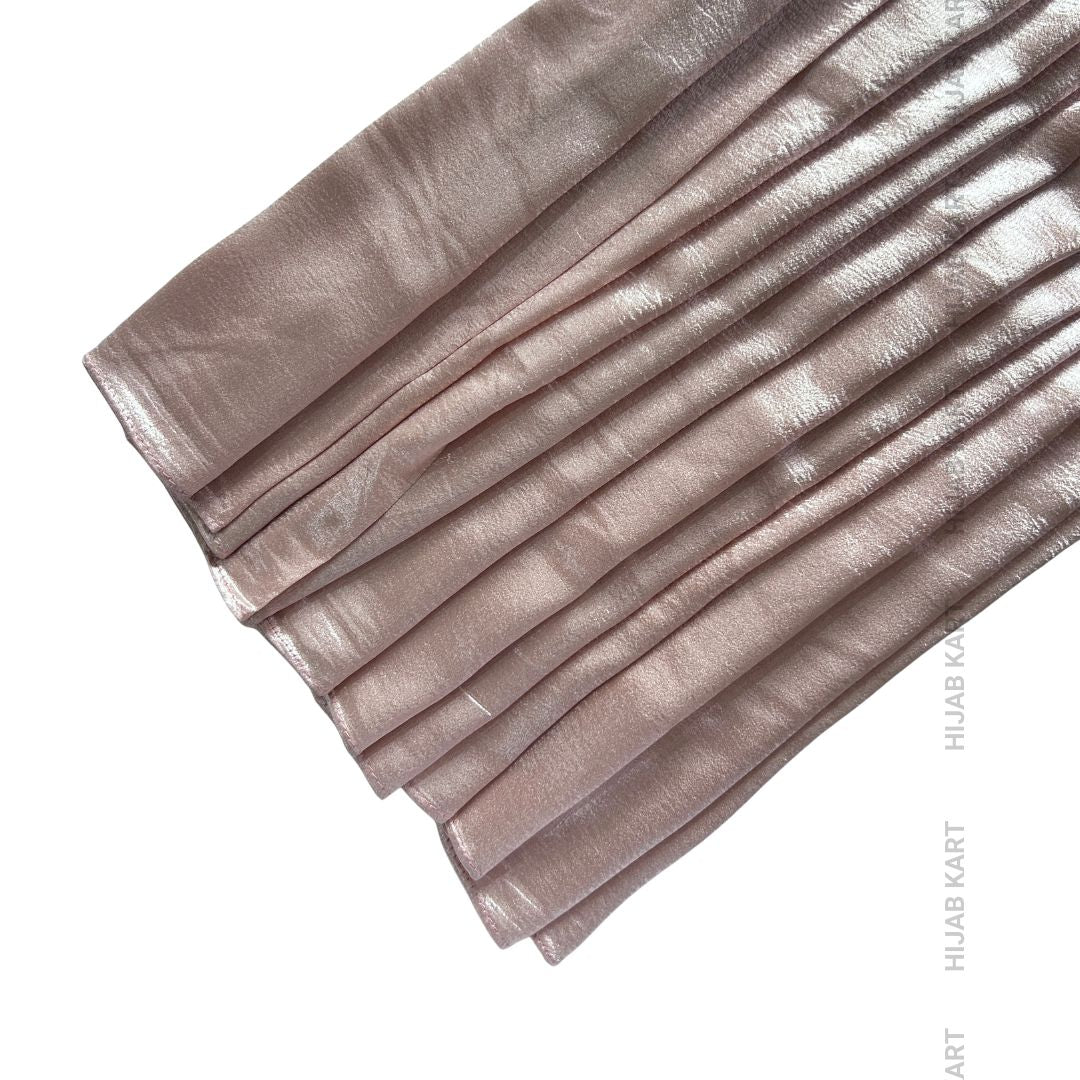 Pearl Pink- Luxe Shimmer Crushed Satin Hijab