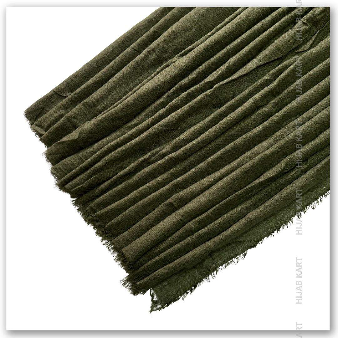 Olive Green- Cotton Crinkled Hijab