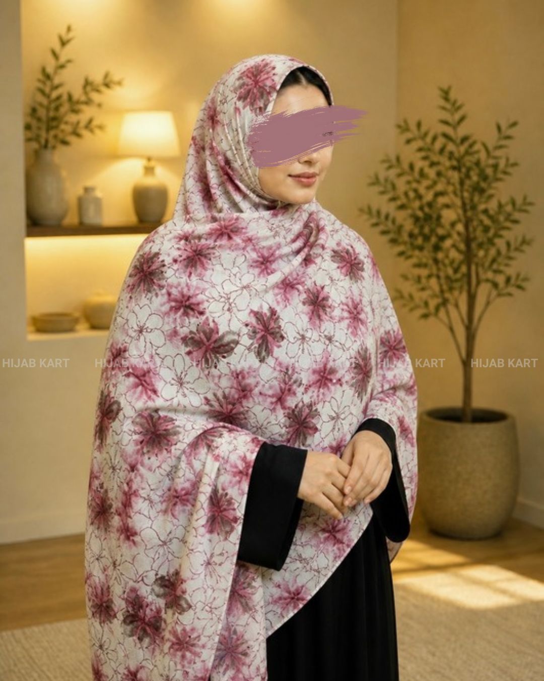 Floral Blush- Elara Namaz Dupatta