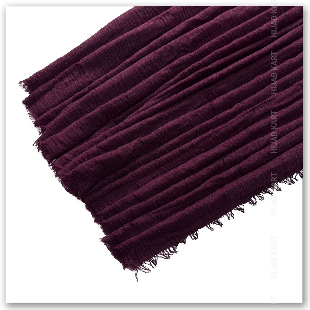 Wine- Cotton Crinkled Hijab