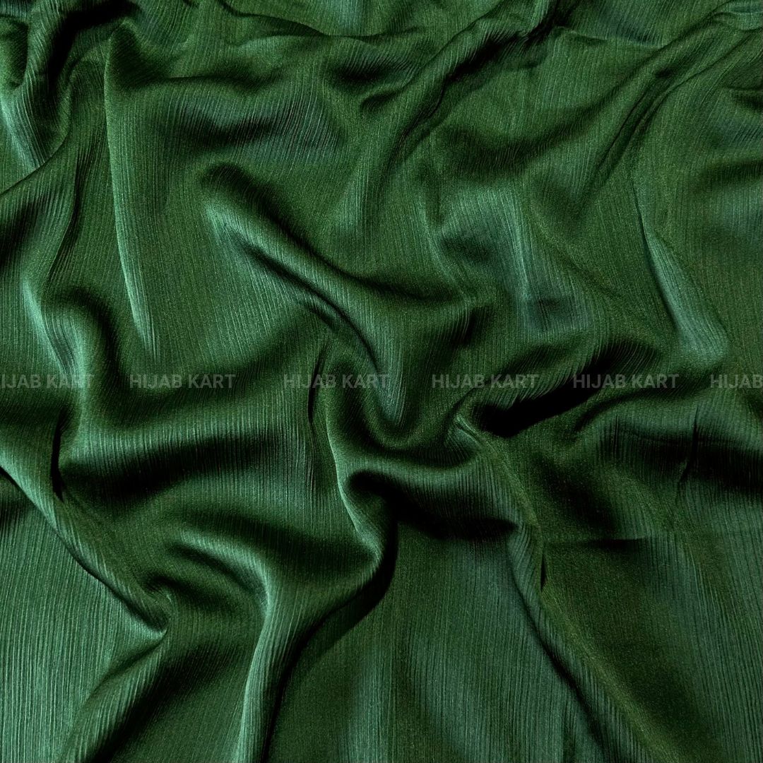 Textured Crepe Satin Hijab-Emerald Green