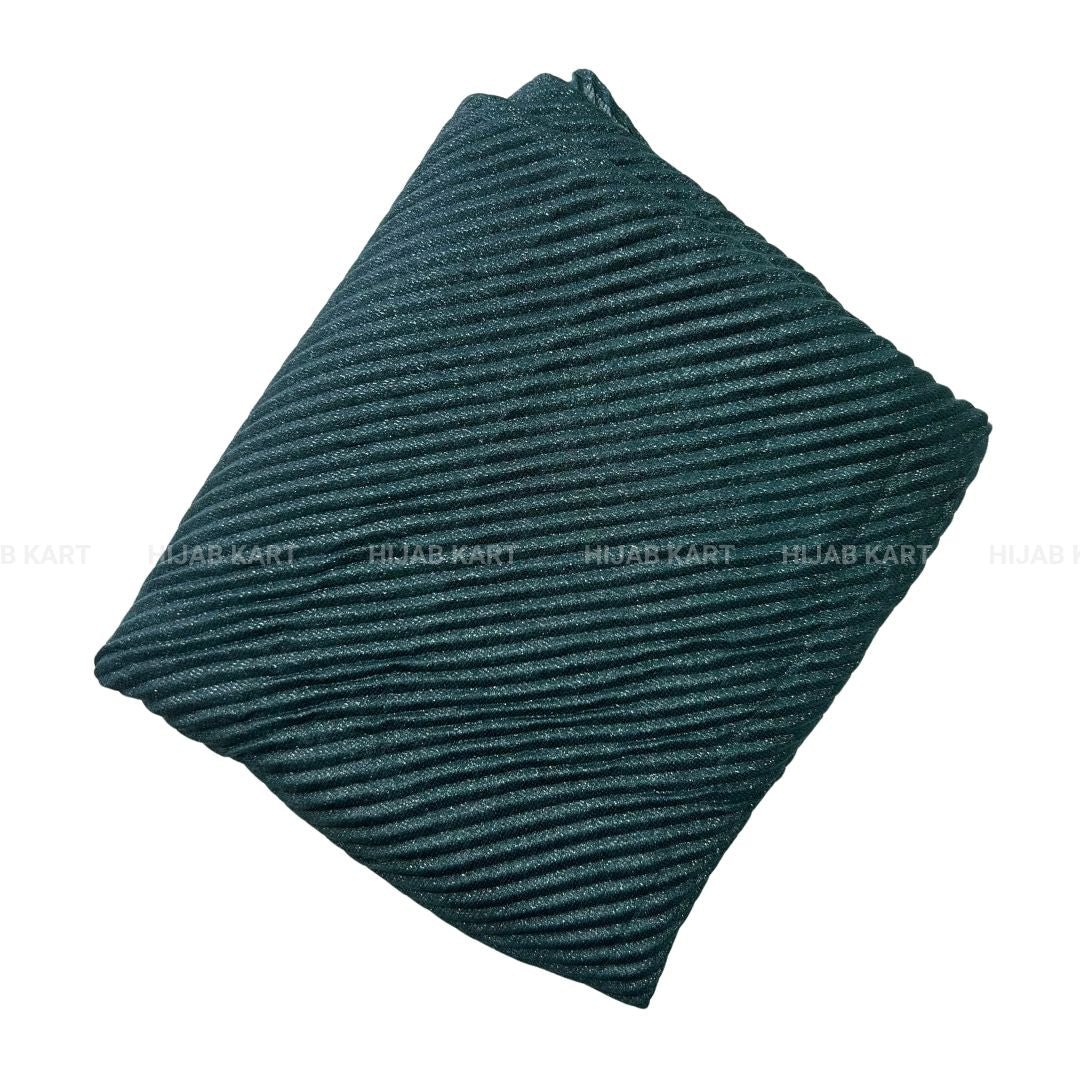 Teal- Luxe Cotton Pleated Shimmer Hijab