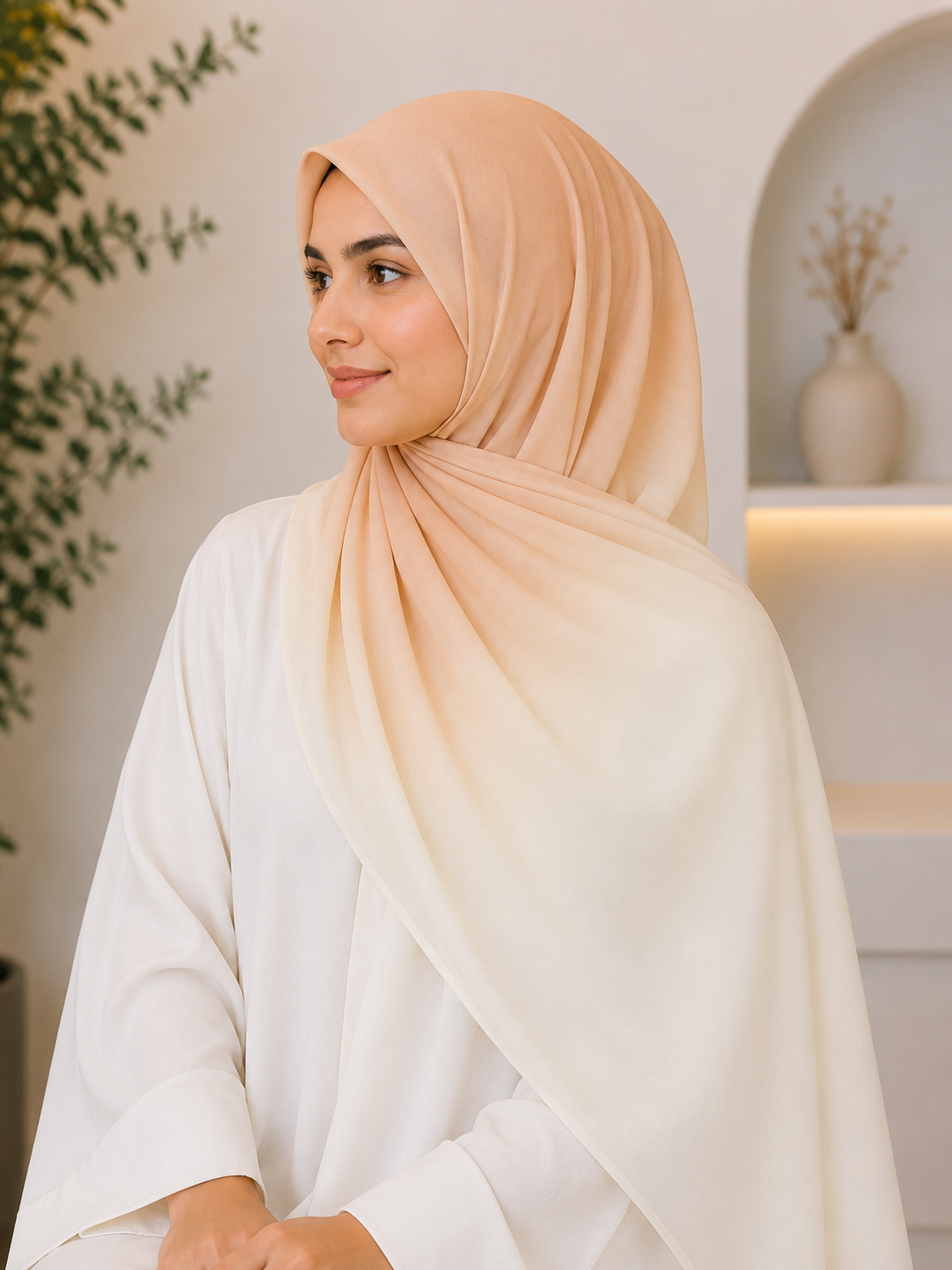 Blush Pearl - Ombre Chiffon Hijab