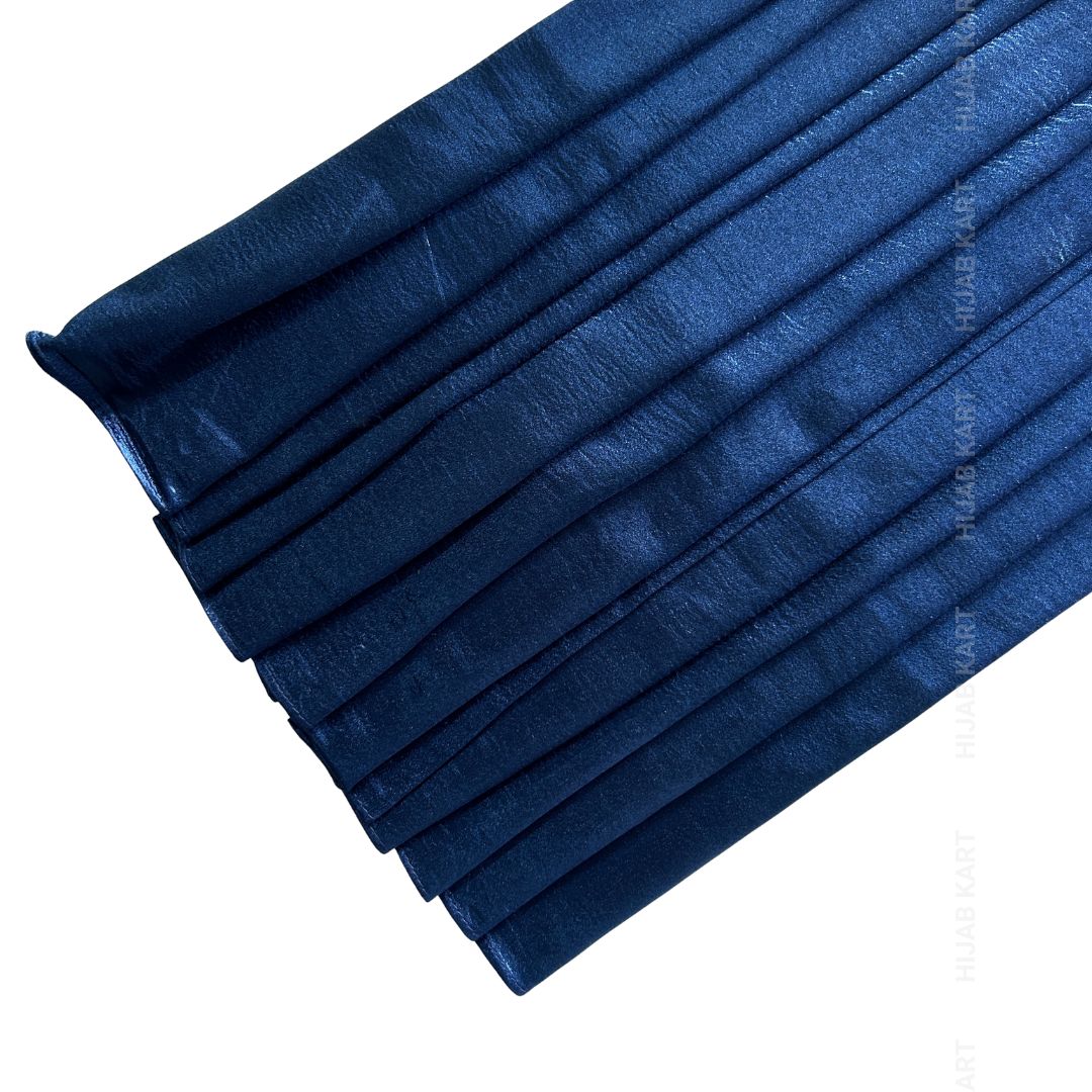 Navy Blue- Luxe Shimmer Crushed Satin Hijab