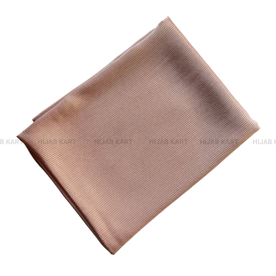 Soft Pink- Ribbed Caramel Satin Hijab