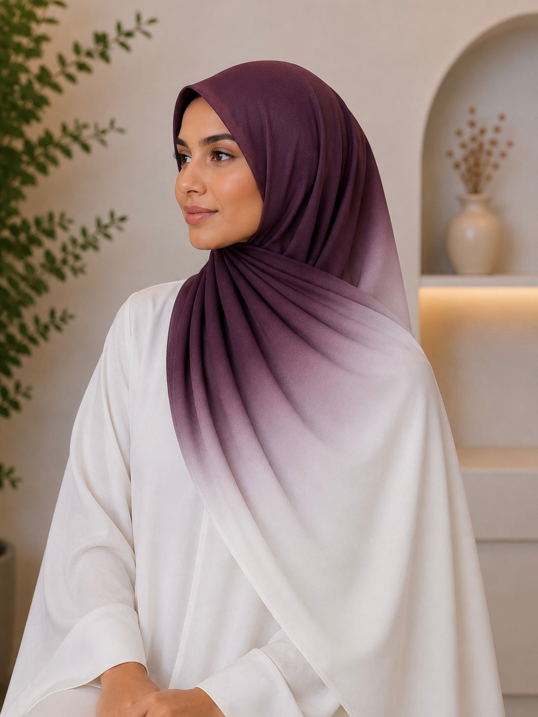 Velvet Mauve- Ombre Chiffon Hijab