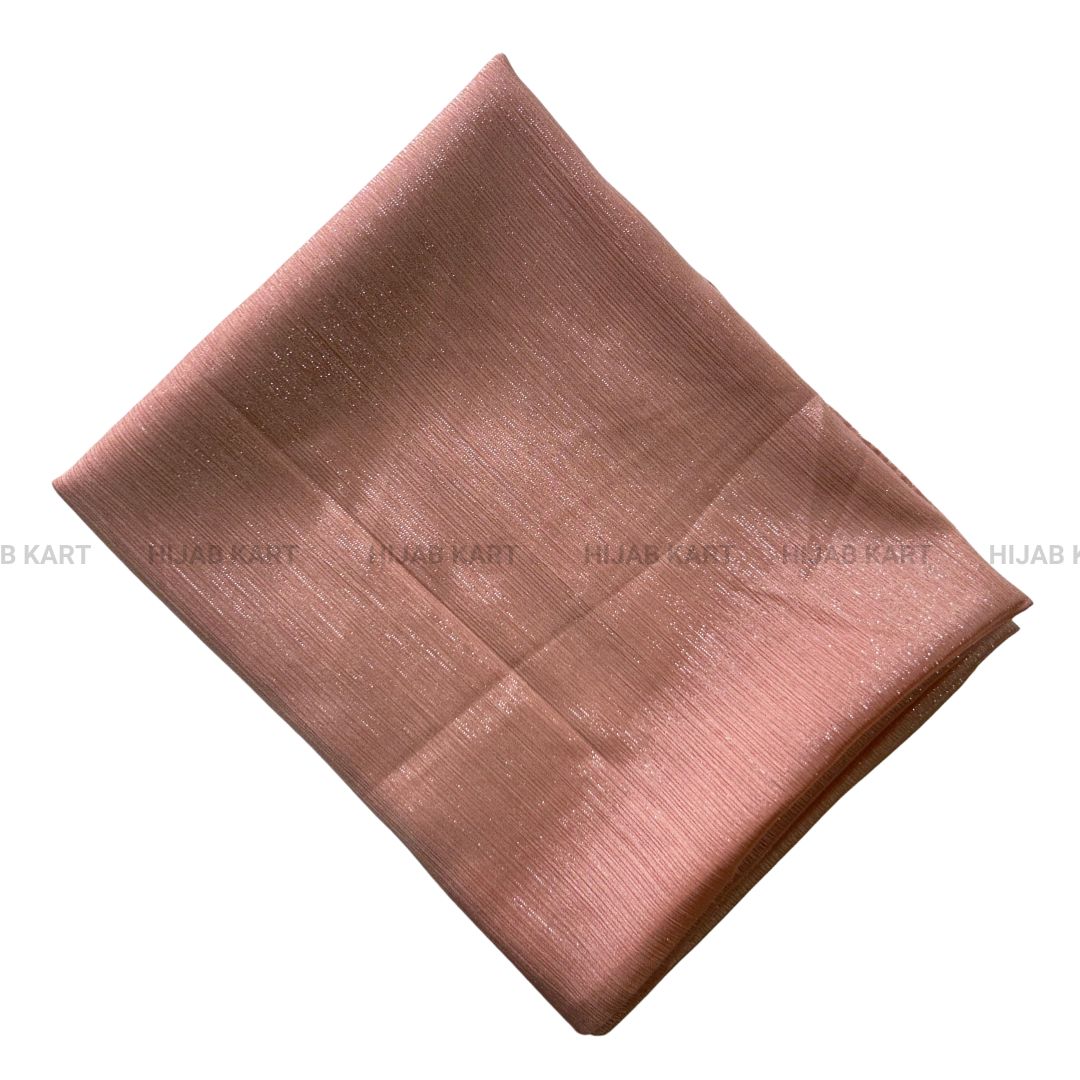 Blushing Peach - Luxe Metallic Shimmer Georgette Hijab