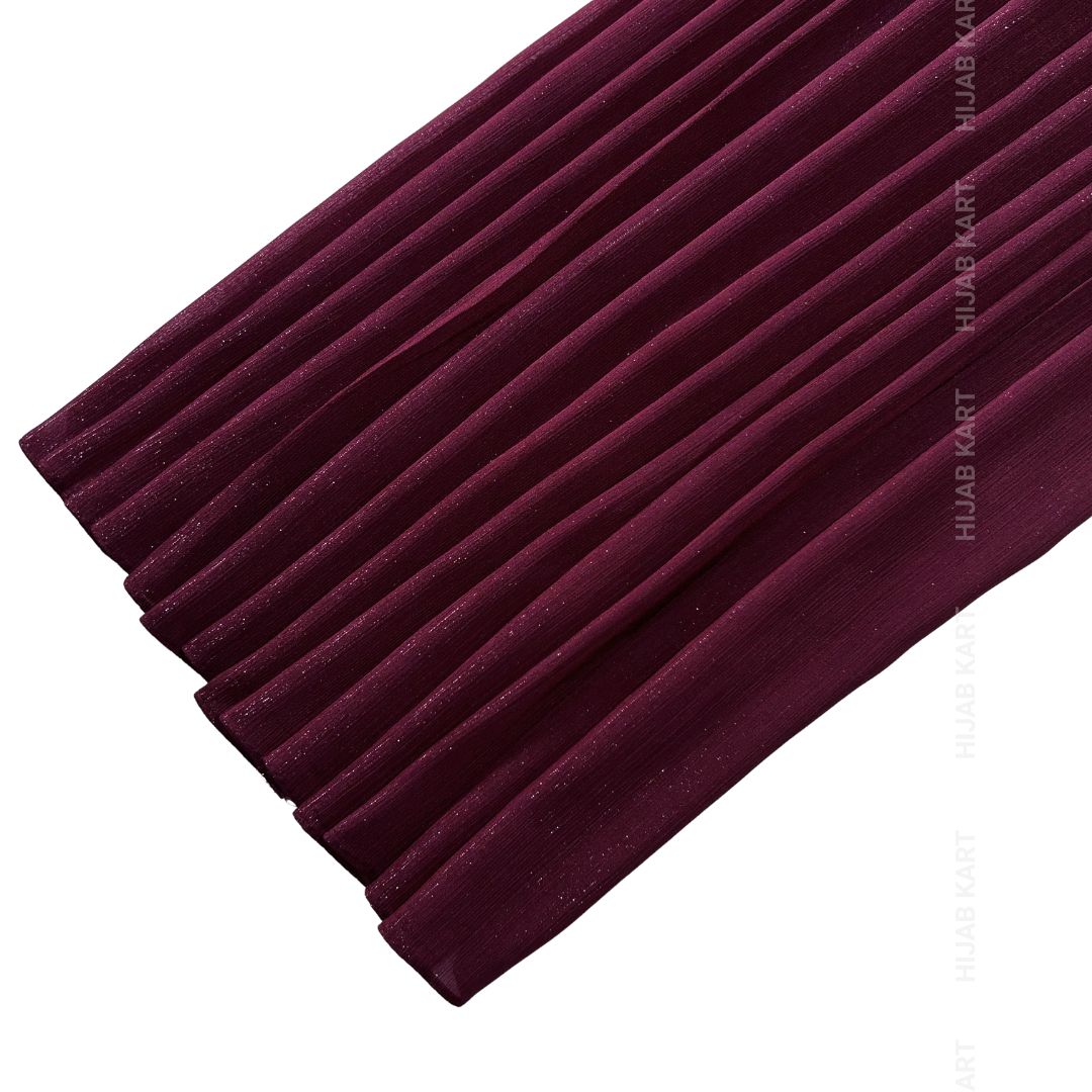 Burgundy - Luxe Metallic Shimmer Georgette Hijab