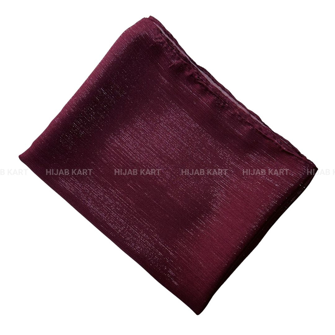 Burgundy - Luxe Metallic Shimmer Georgette Hijab