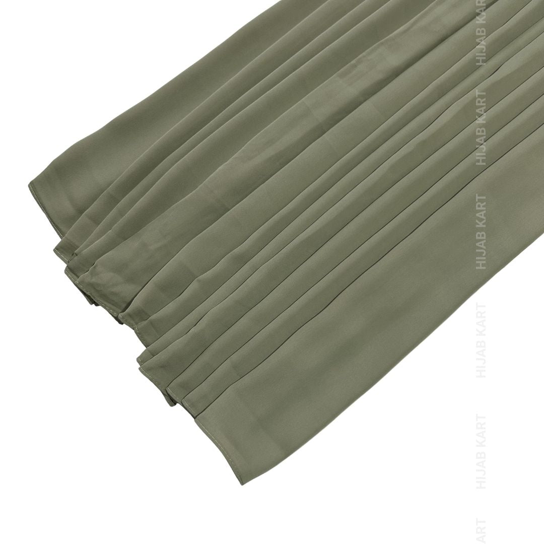 Luxe Caramel Chiffon Hijab- Light Olive Green