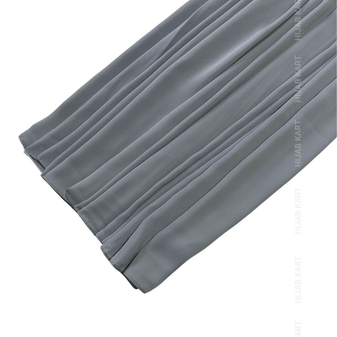 Luxe Caramel Chiffon Hijab- Steel Grey