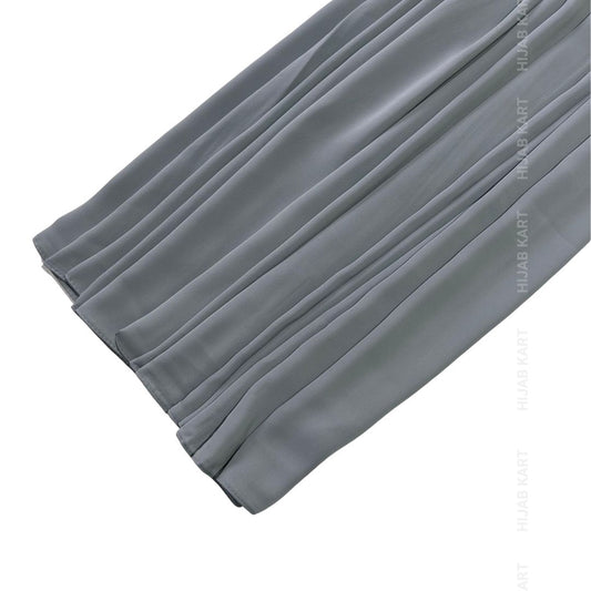 Luxe Caramel Chiffon Hijab- Steel Grey