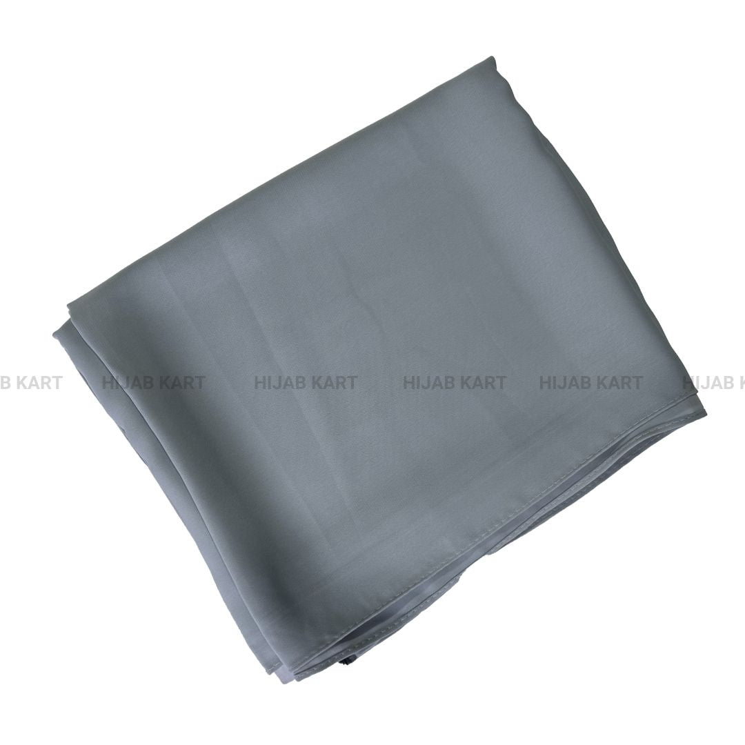 Luxe Caramel Chiffon Hijab- Steel Grey