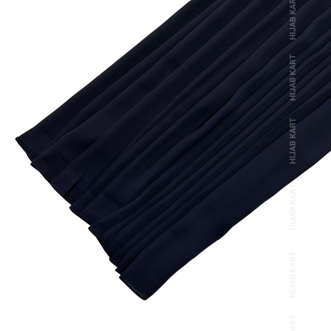 Luxe Caramel Chiffon Hijab- Navy Blue