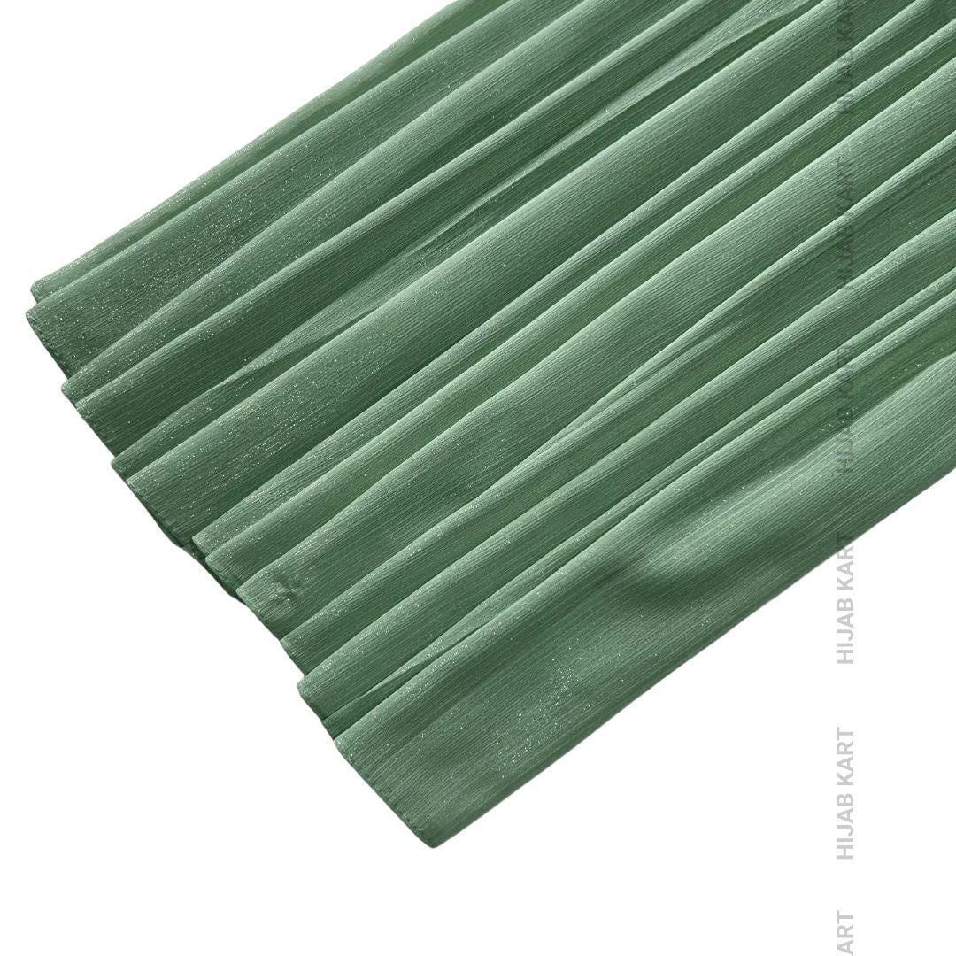 Cool Green - Luxe Metallic Shimmer Georgette Hijab
