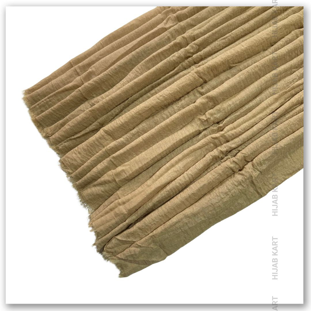 Cotton Crinkled Hijab - Sand Brown