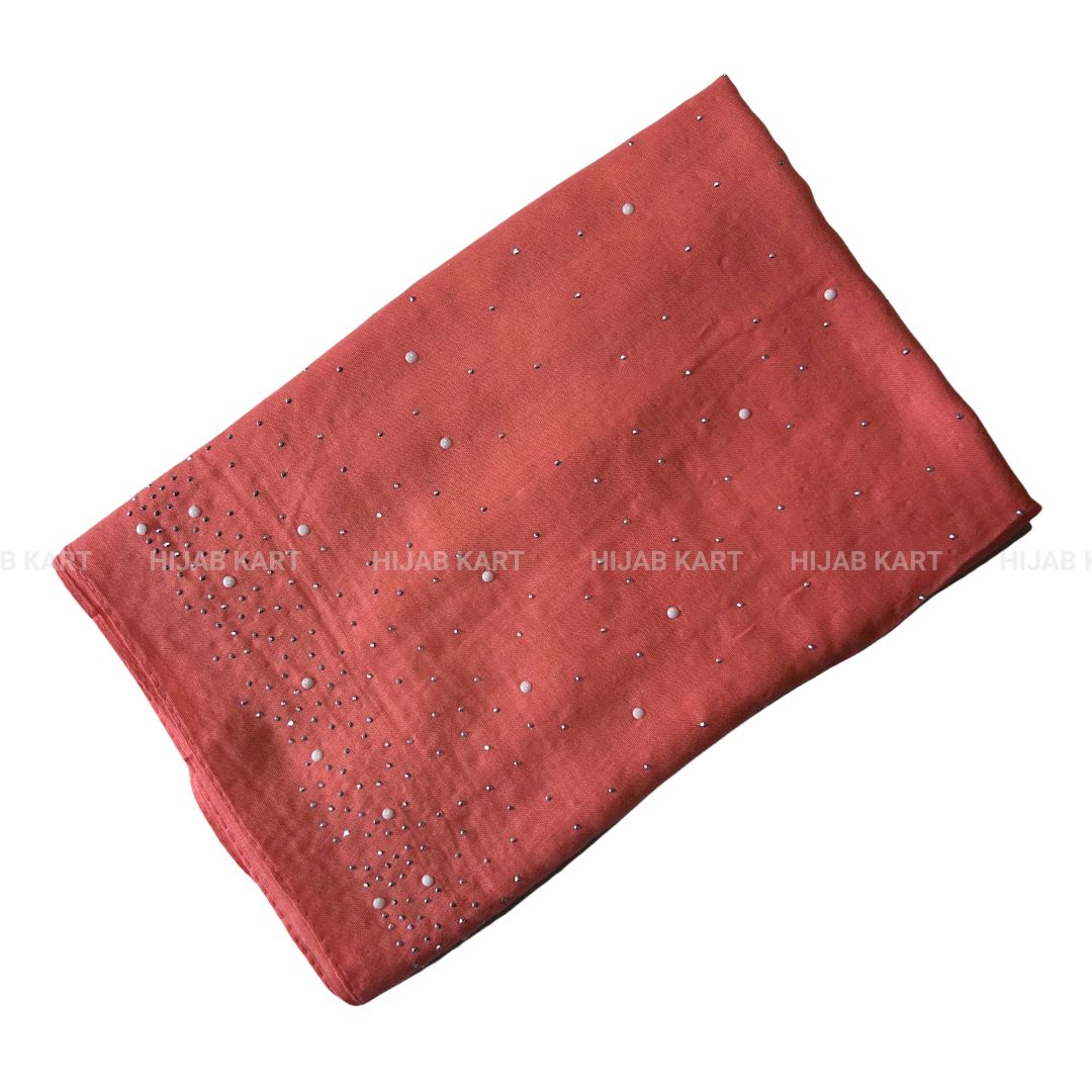 Coral Peach- Premium Cotton Dewdrop Hijab