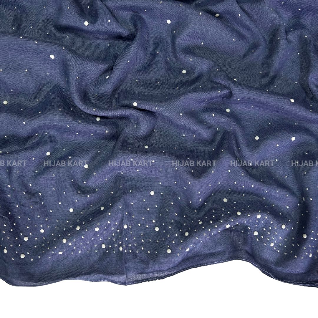 Denim Blue- Premium Cotton Dewdrop Hijab