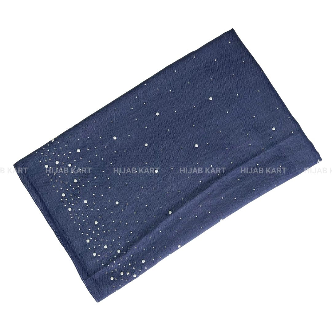 Denim Blue- Premium Cotton Dewdrop Hijab