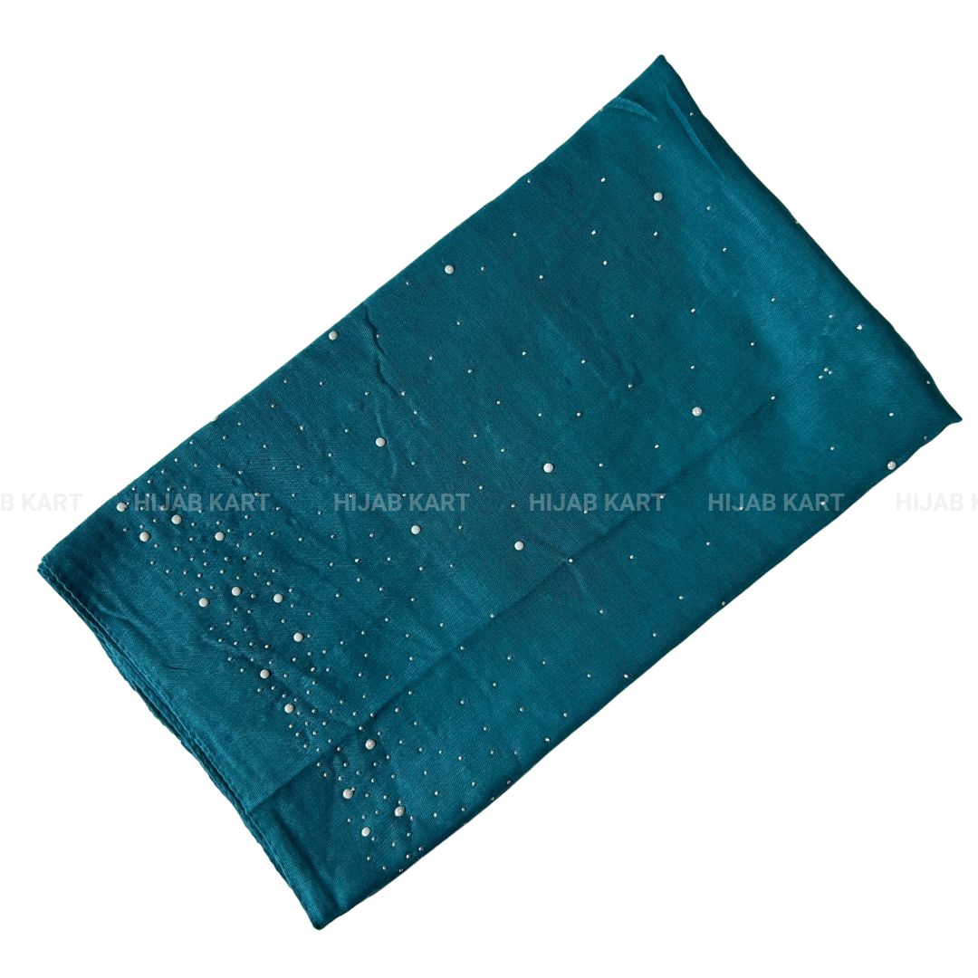 Peacock Blue- Premium Cotton Dewdrop Hijab