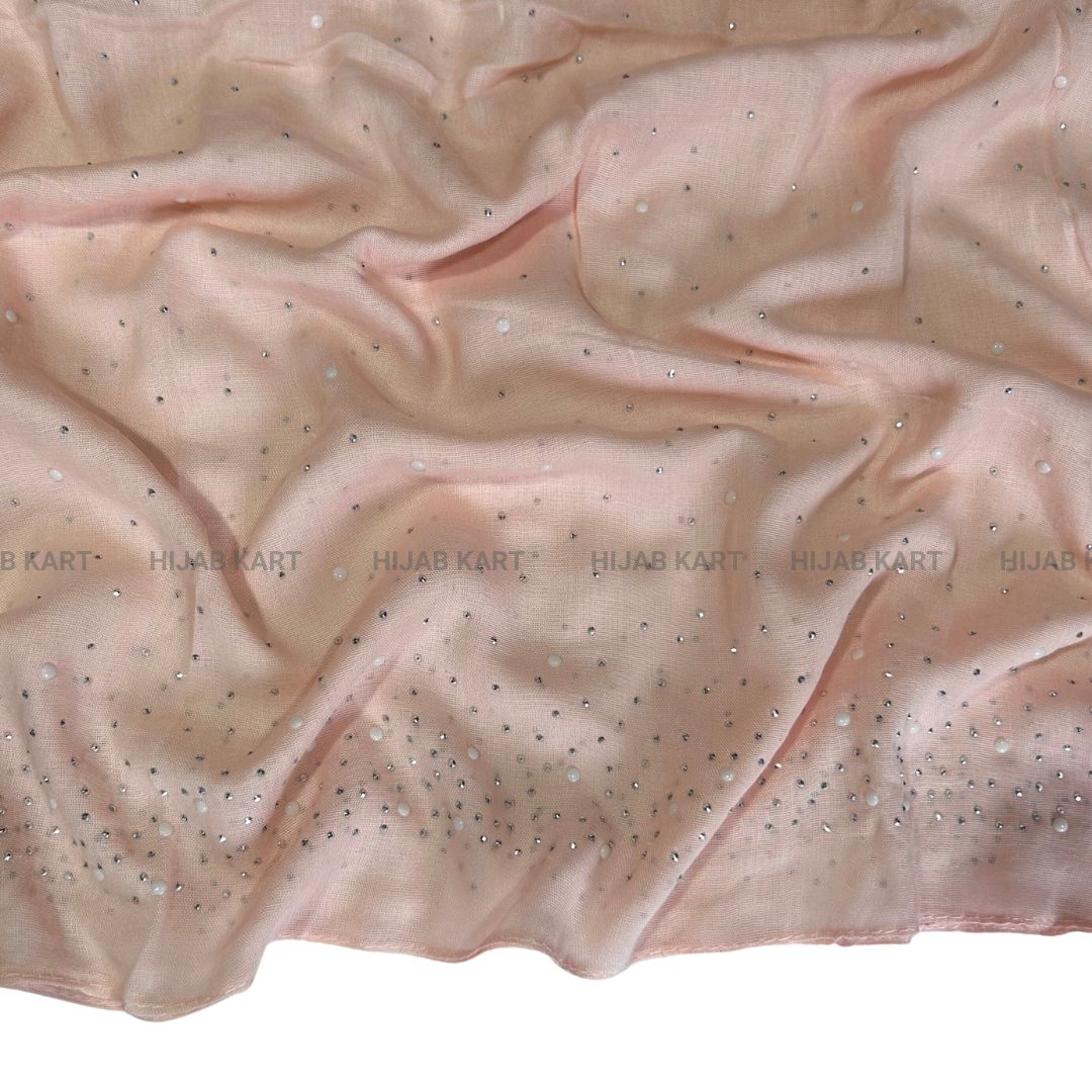 Peach- Premium Cotton Dewdrop Hijab
