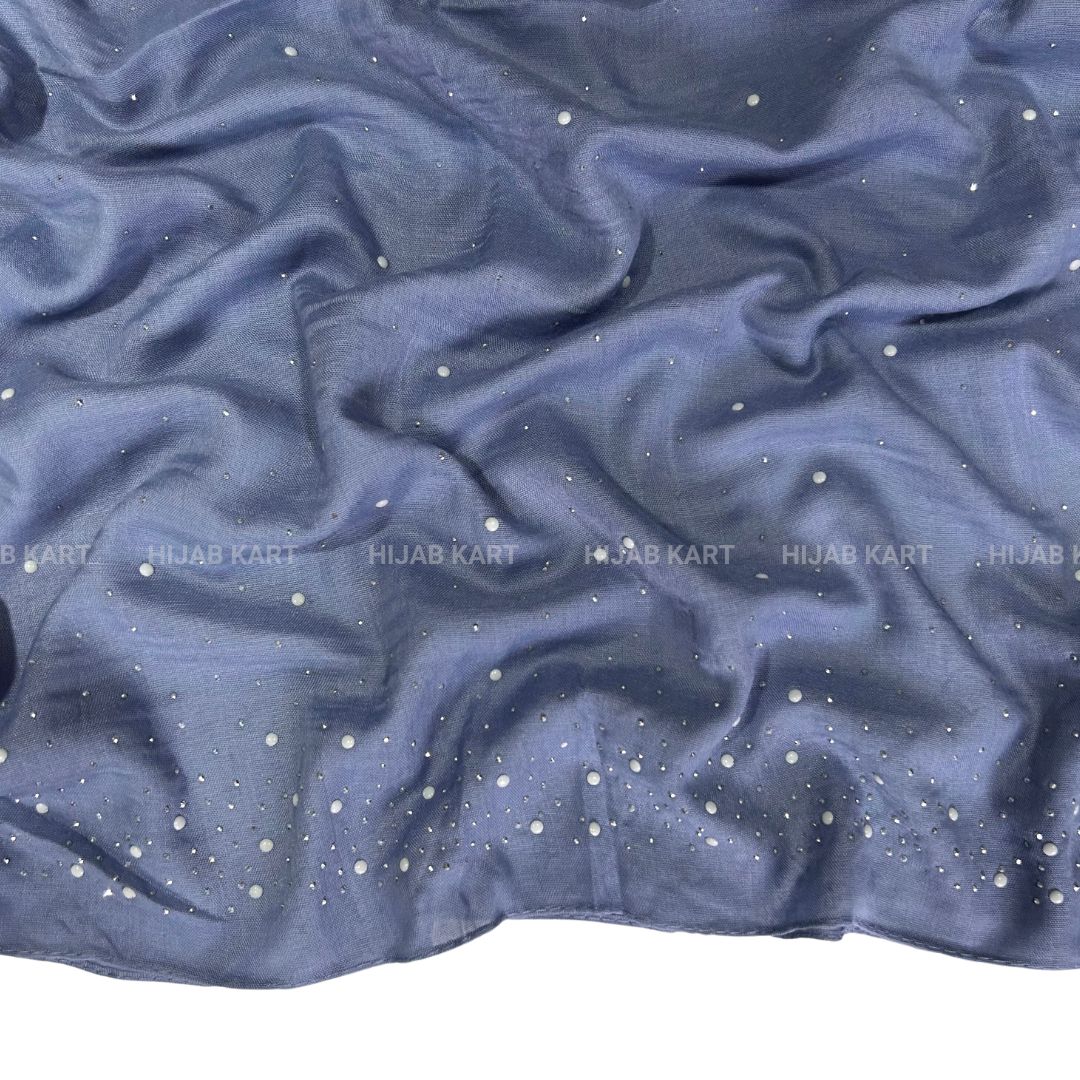 Cornflower Blue- Premium Cotton Dewdrop Hijab