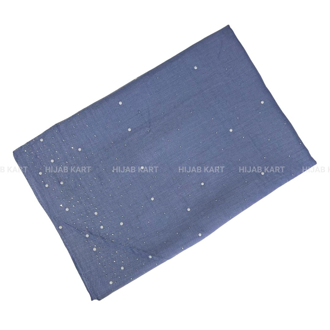 Cornflower Blue- Premium Cotton Dewdrop Hijab