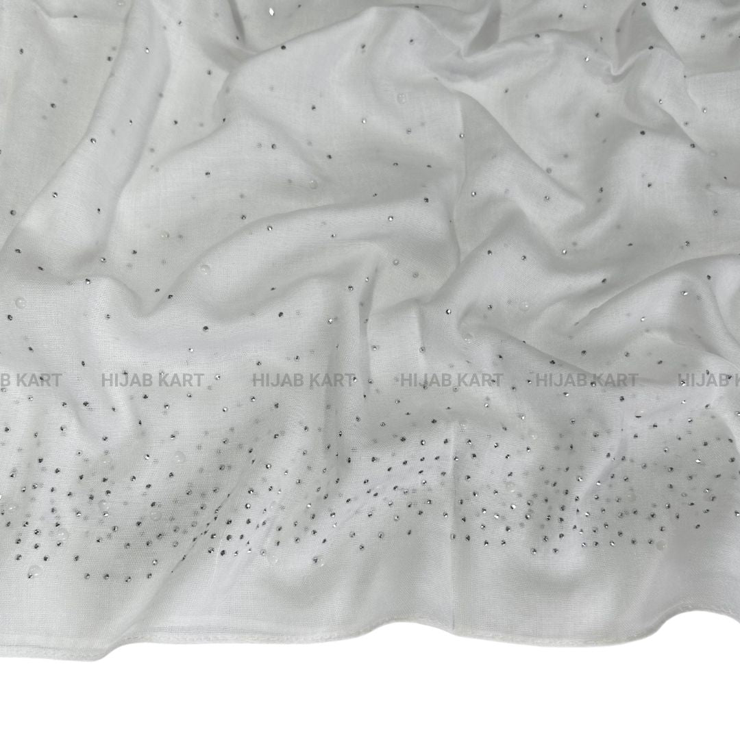 White- Premium Cotton Dewdrop Hijab