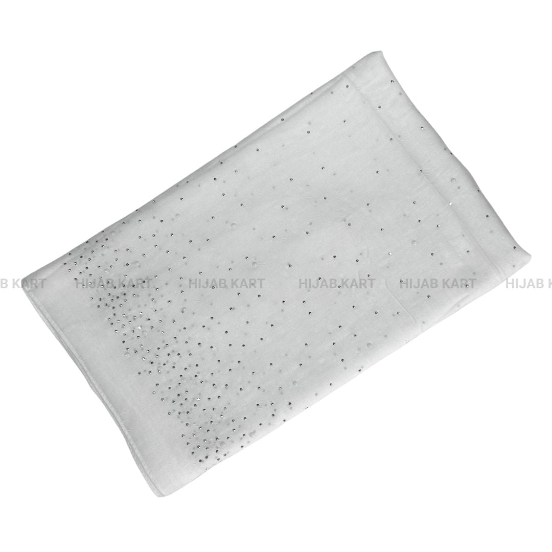 White- Premium Cotton Dewdrop Hijab