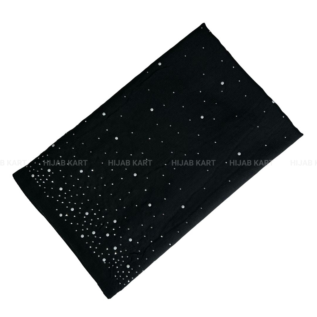 Rich Black- Premium Cotton Dewdrop Hijab