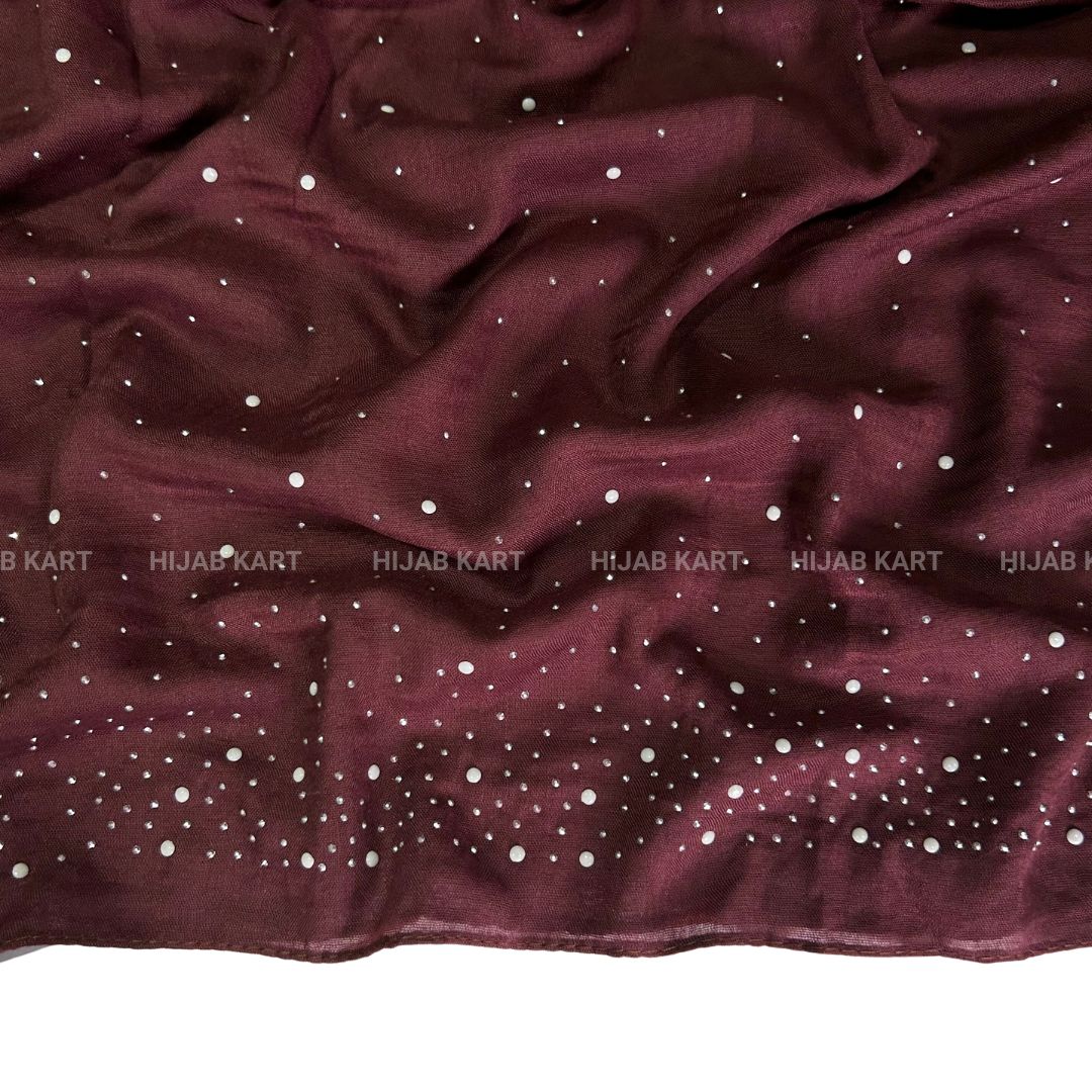 Wine- Premium Cotton Dewdrop Hijab