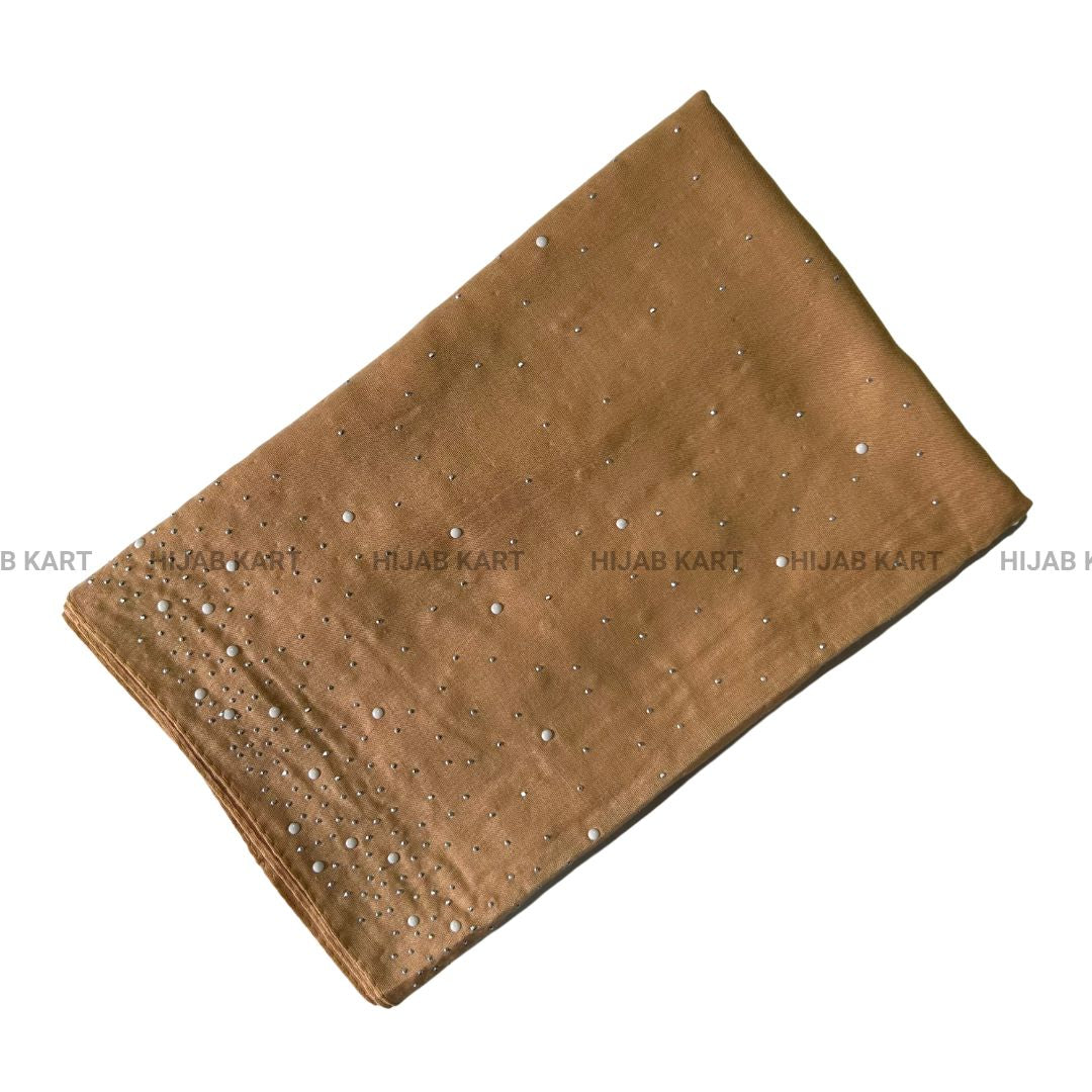 Sandy Brown- Premium Cotton Dewdrop Hijab