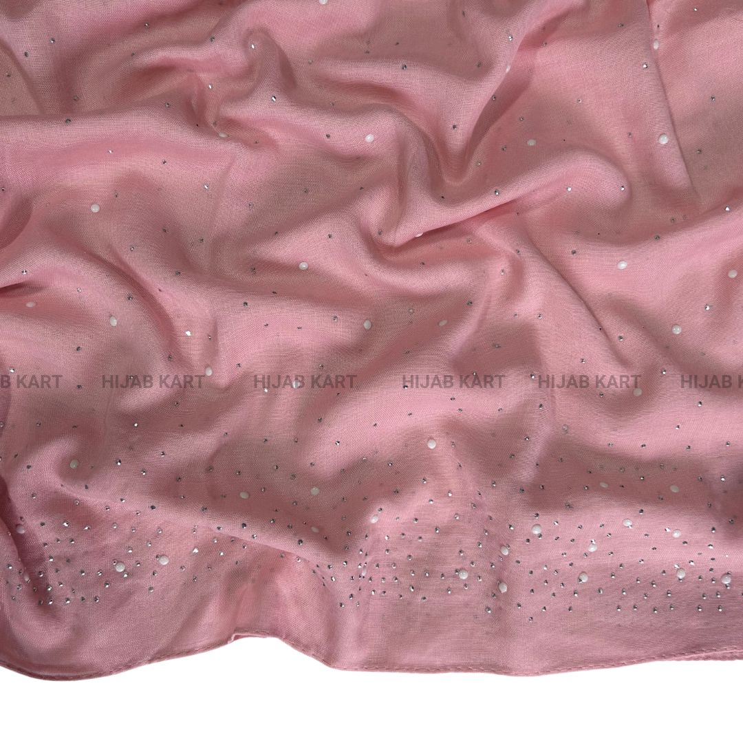 Pink- Premium Cotton Dewdrop Hijab