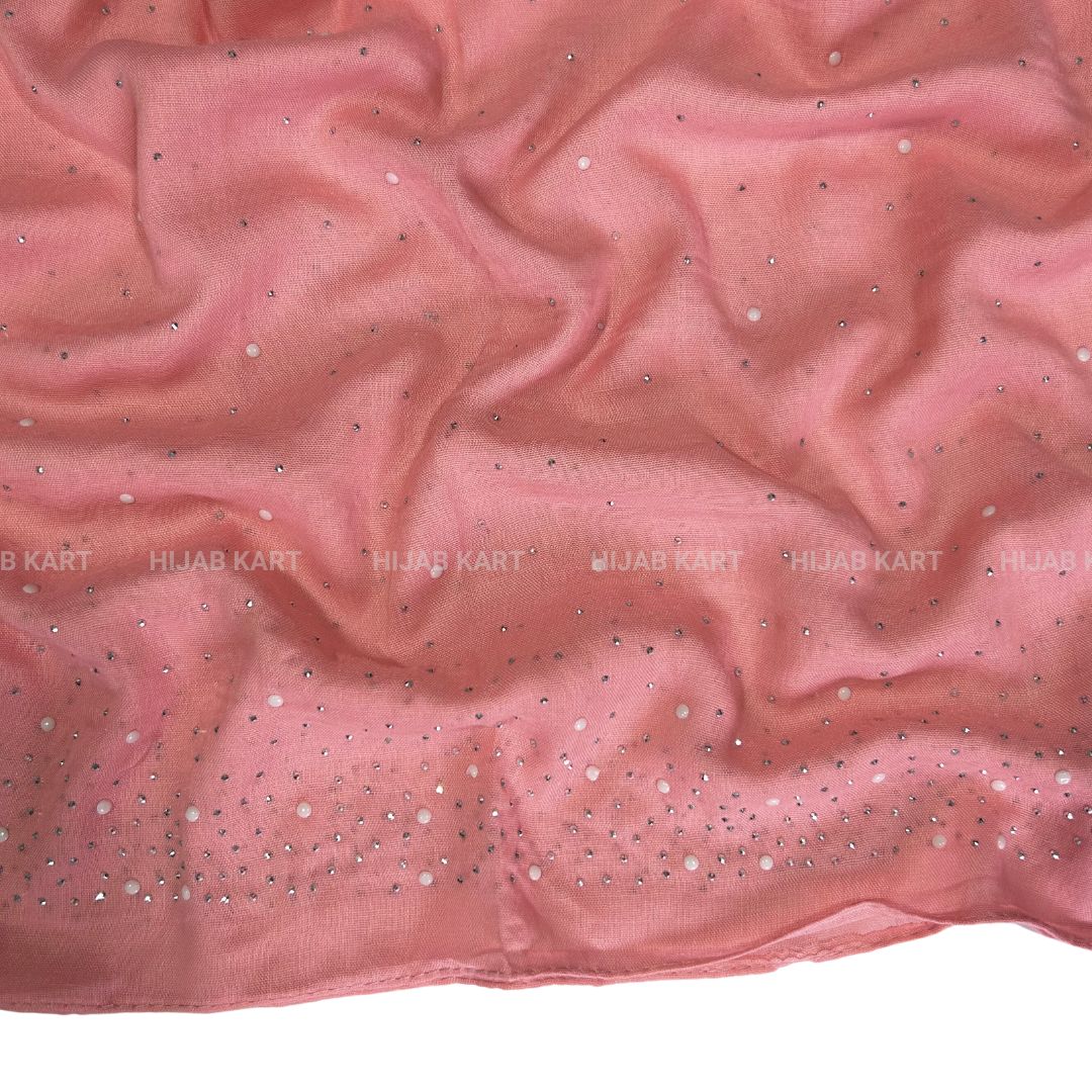 Coral- Premium Cotton Dewdrop Hijab