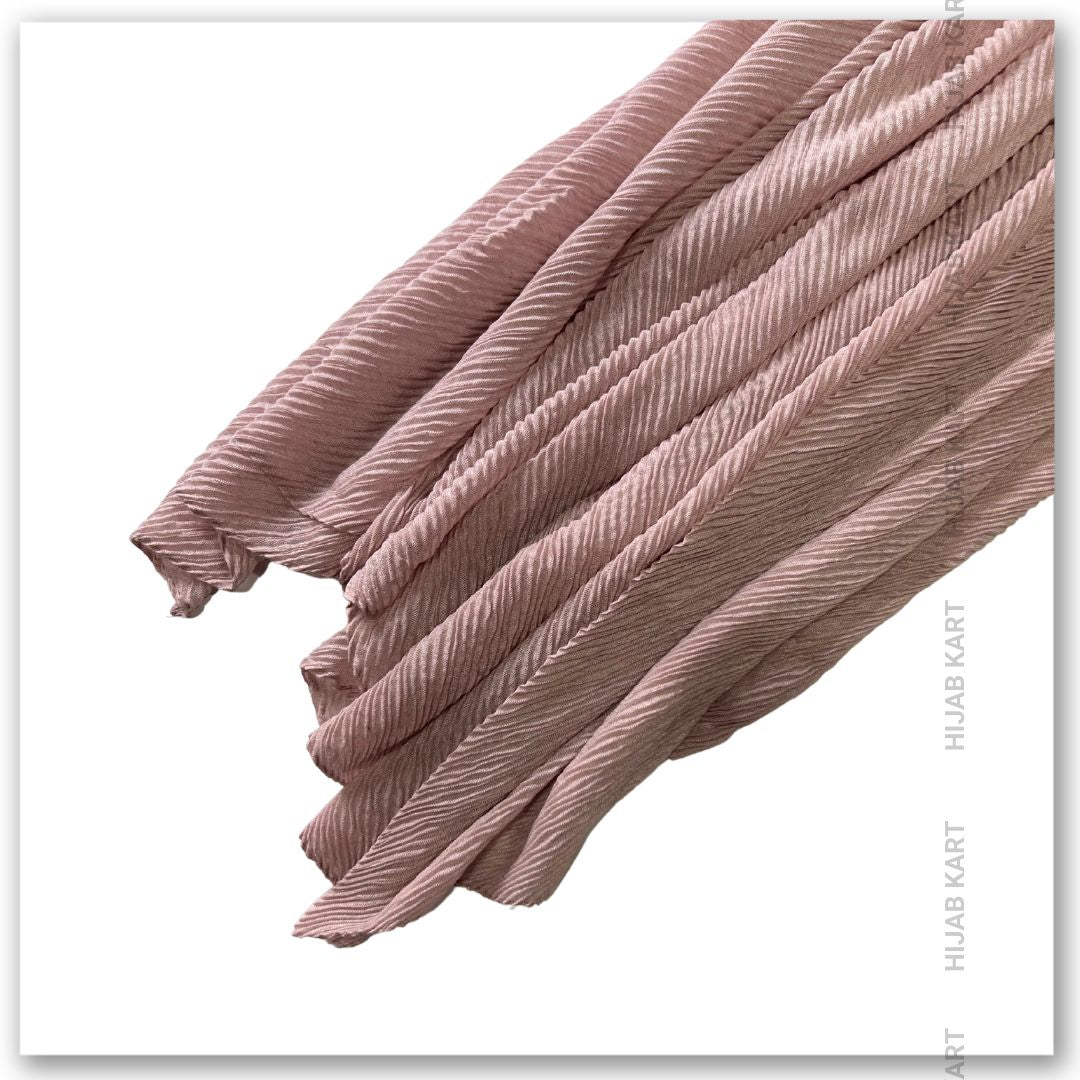 Cotton Pleated Hijab- Light Pink