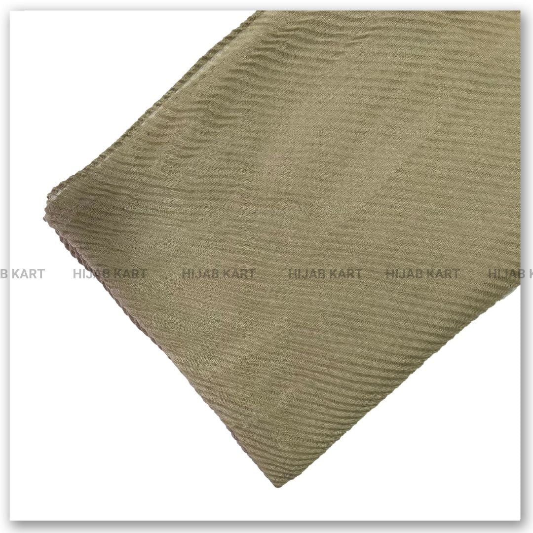 Cotton Pleated Hijab - Biscuit Brown Color