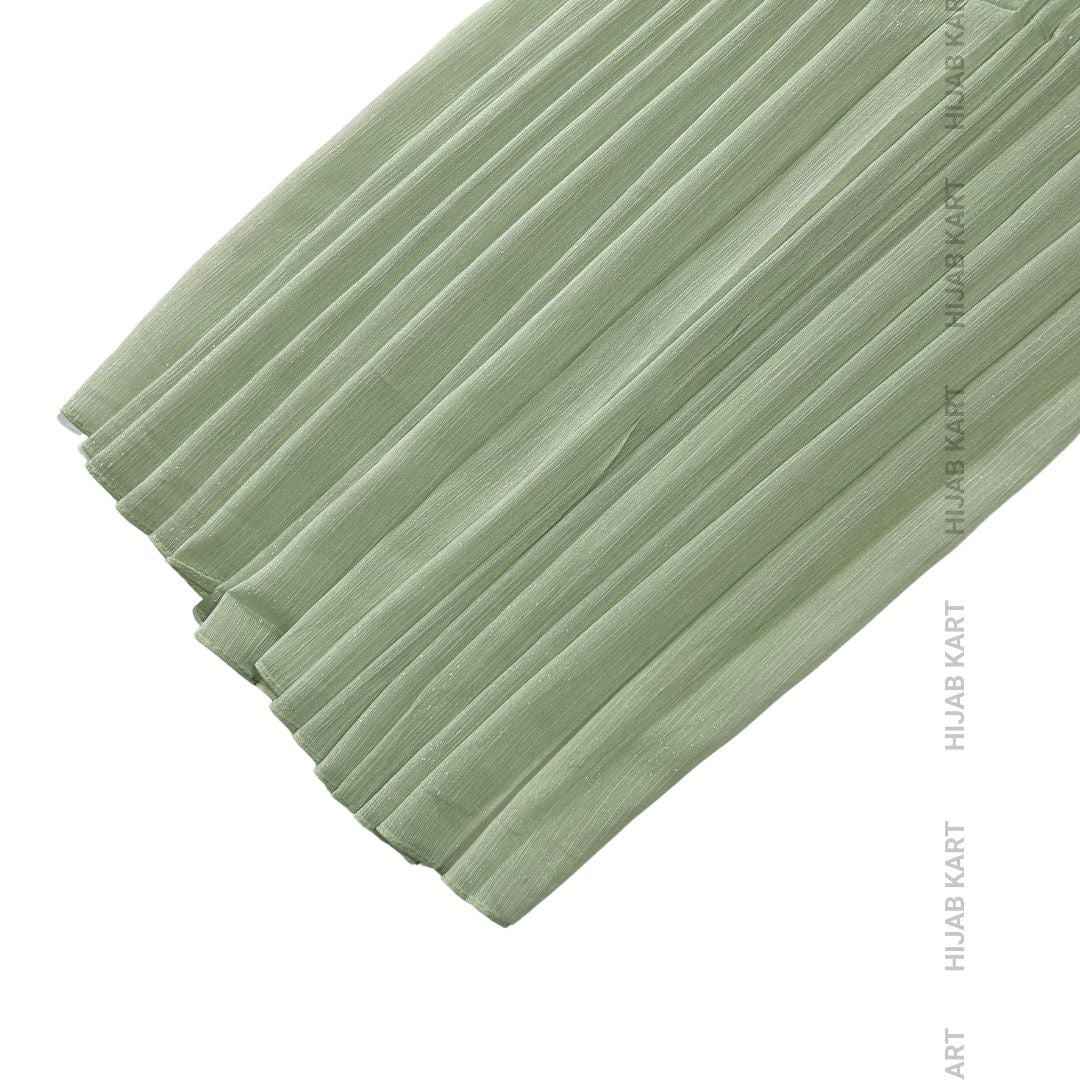 Pista Green- Luxe Metallic Shimmer Georgette Hijab