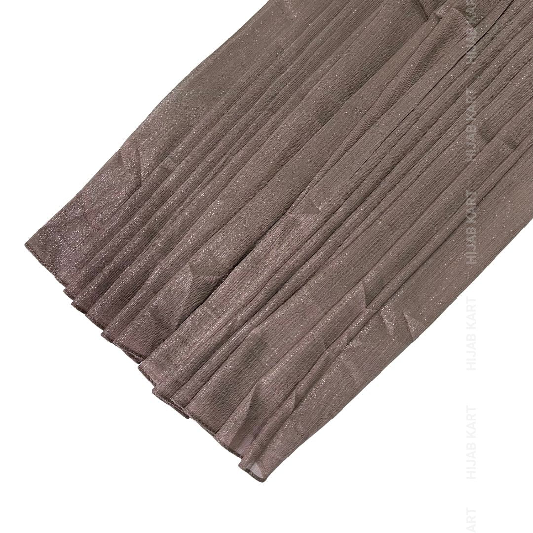 Coffee Brown- Luxe Metallic Shimmer Georgette Hijab