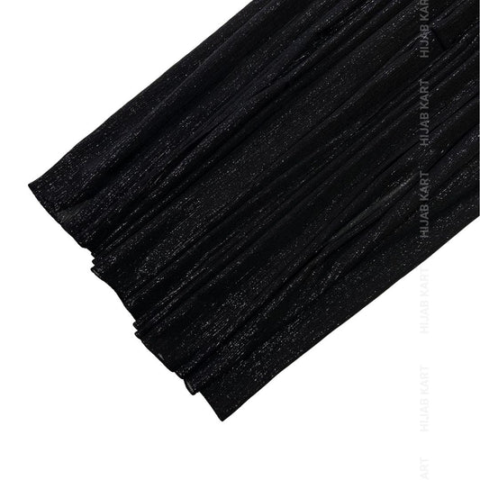Rich Black- Luxe Metallic Shimmer Georgette Hijab
