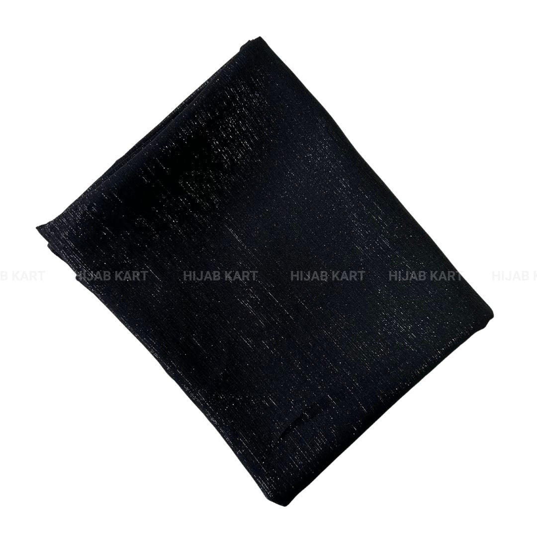 Rich Black- Luxe Metallic Shimmer Georgette Hijab