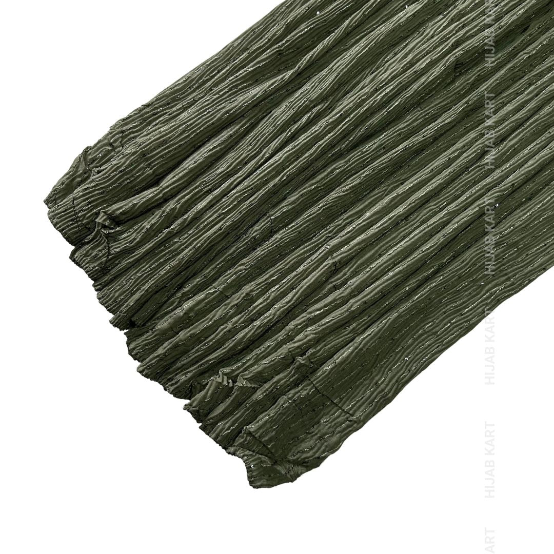 Sage Green- Cotton Crushed Sequins Line Hijab