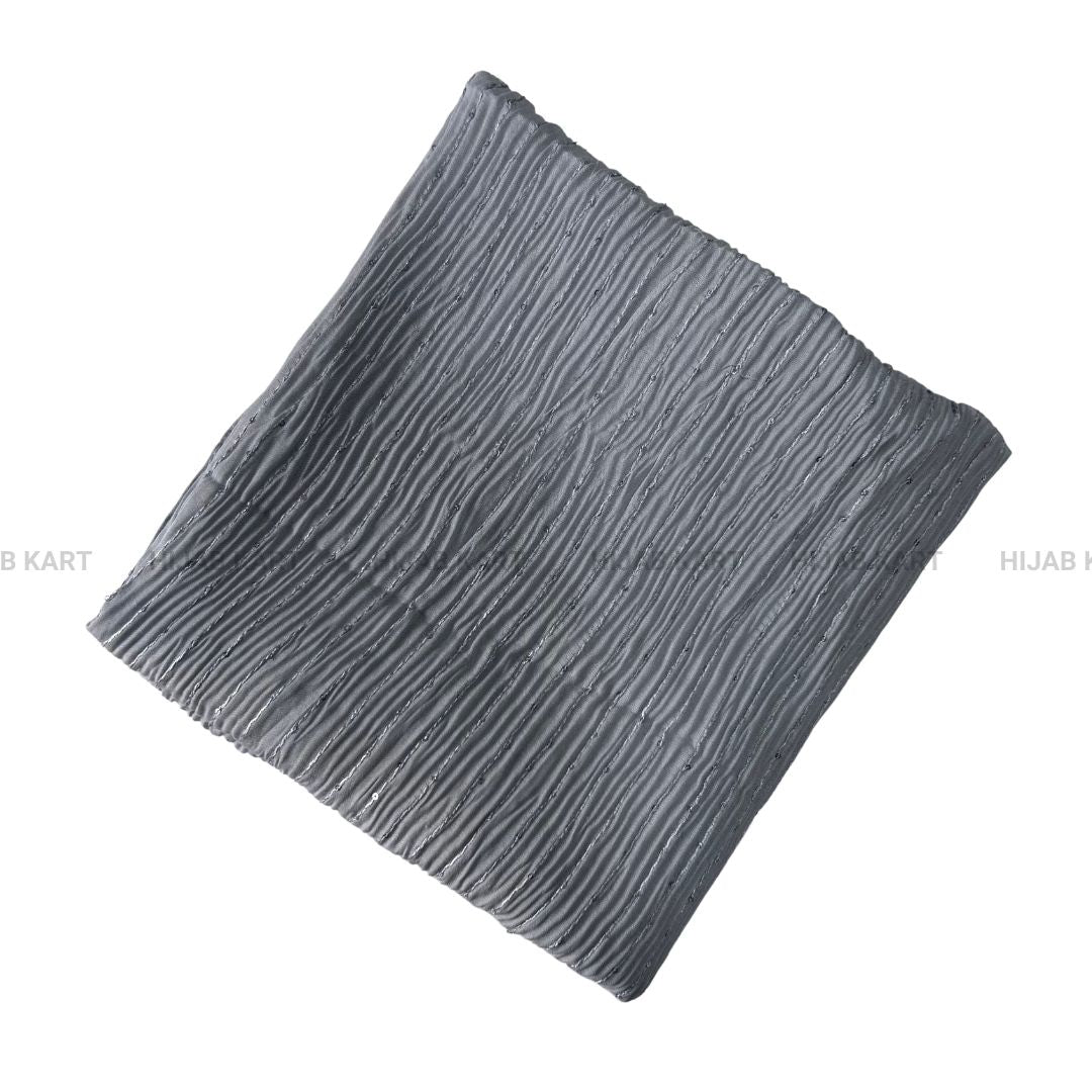 Pearl Grey- Cotton Crushed Sequins Line Hijab