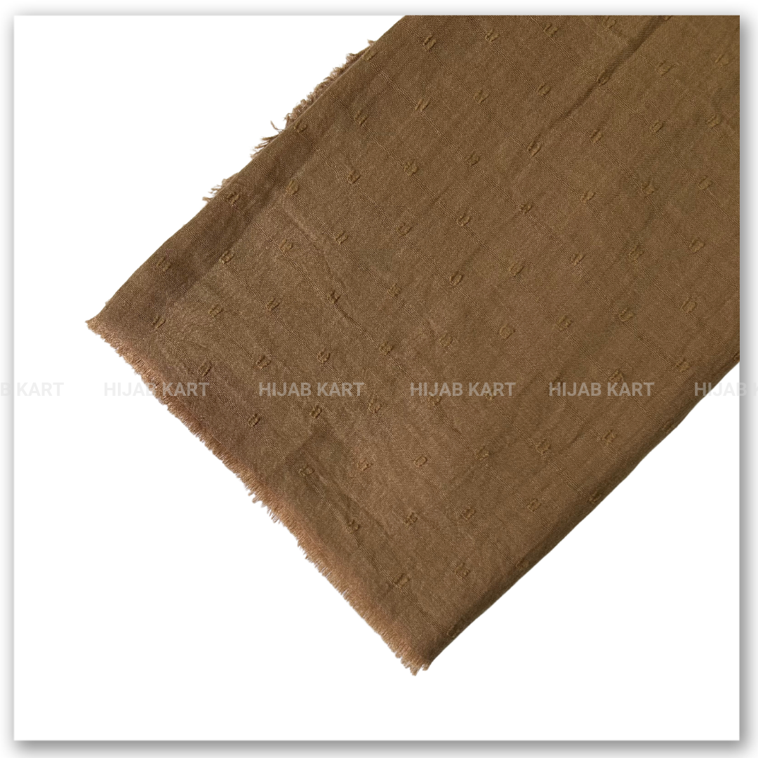 Cotton Stippled Hijab- Camel Brown