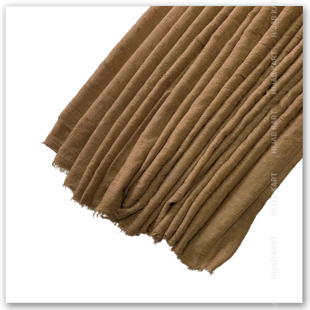 Cotton Stippled Hijab- Camel Brown
