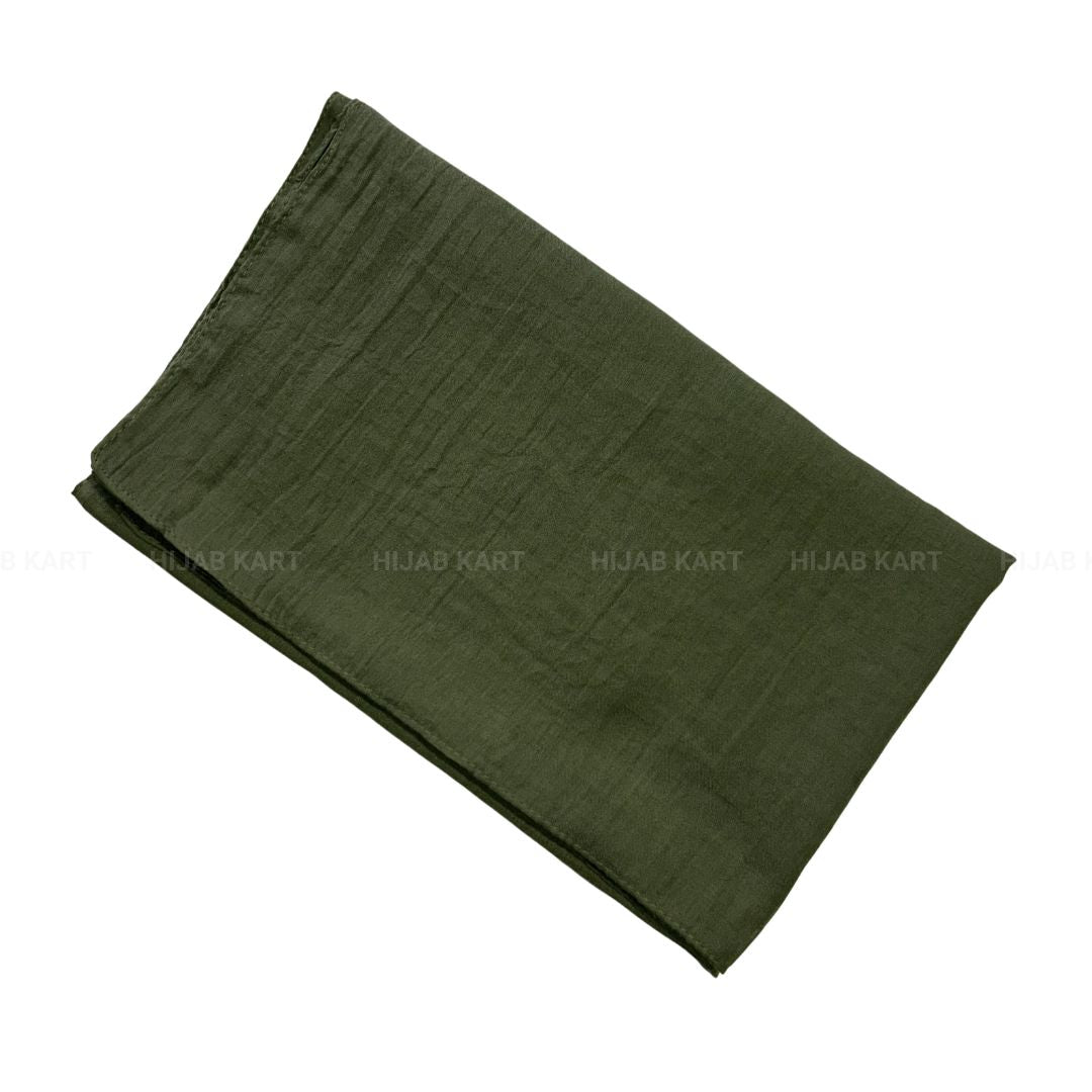 Moss Green-Textured cotton hijab