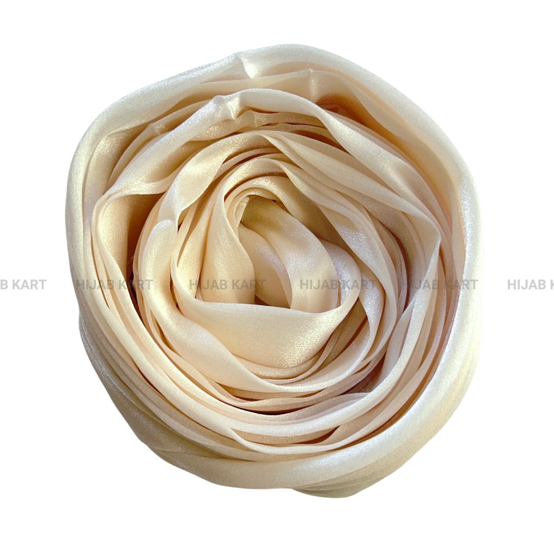 Cream- Organza Shimmer Crepe Hijab