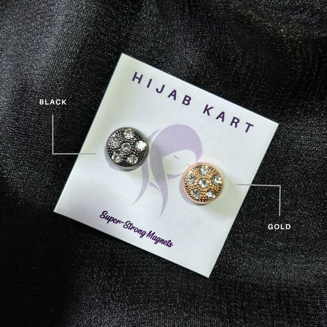 Diamante Magnetic Hijab 'Pin' - Black