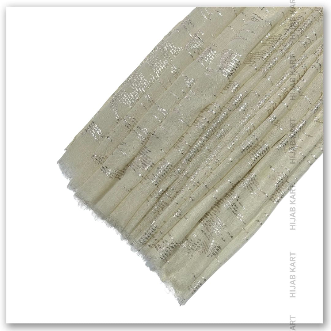Foil Print Cotton Hijab | Cotton Hijab in Cream Color | Summer Hijab