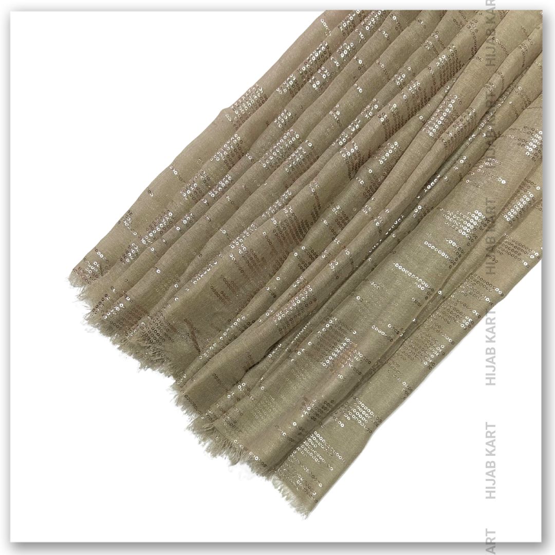 Foil Print Cotton Hijab | Cotton Hijab in Khaki Color | Summer Hijab