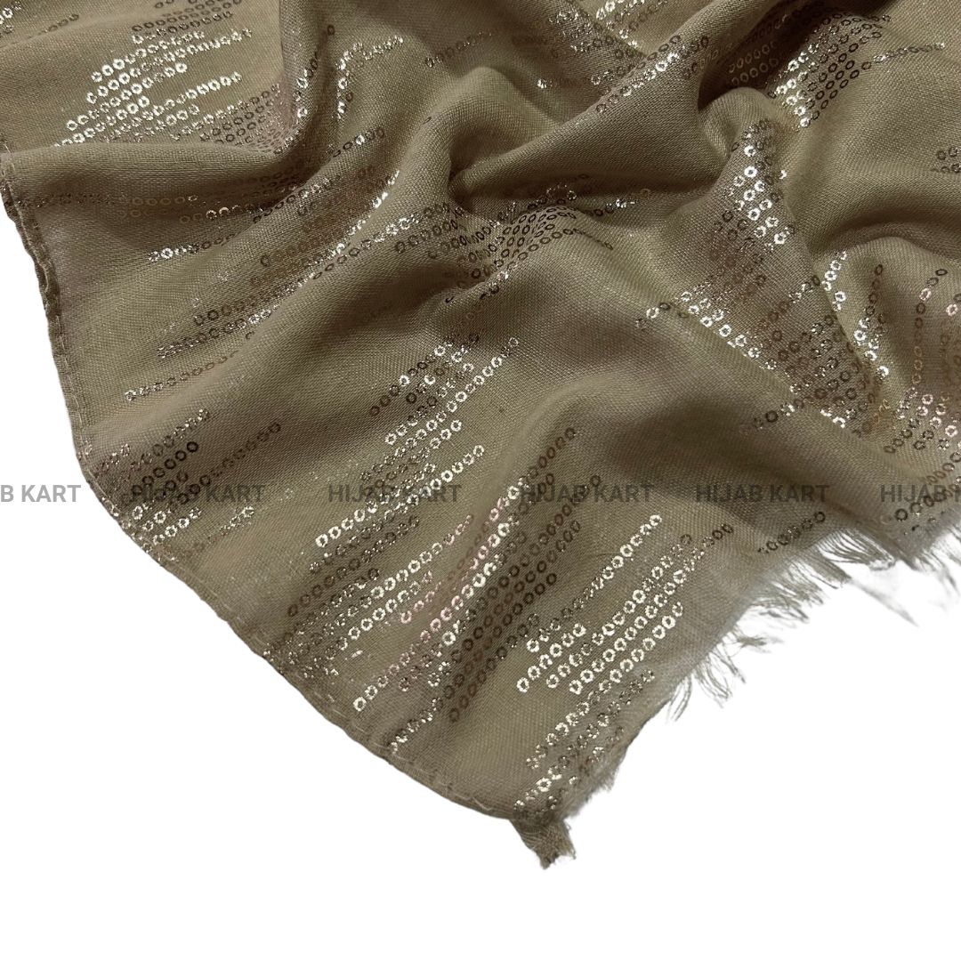 Foil Print Cotton Hijab | Cotton Hijab in Khaki Color | Summer Hijab